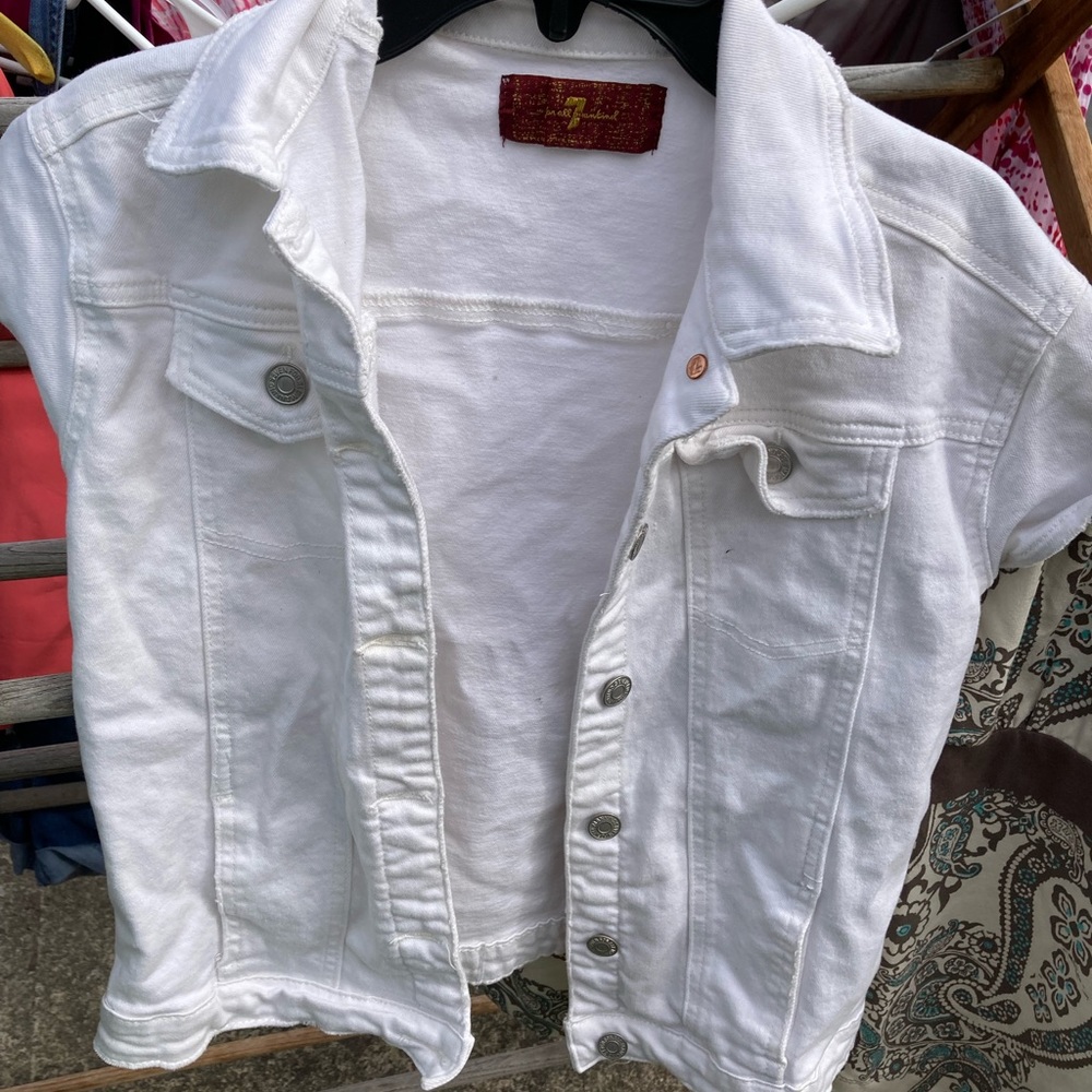 7 for all man kind White denim vest